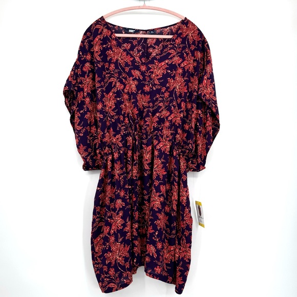 NWT LANDS’ END Floral Kaftan Cover-up Mini Dress - Picture 5 of 14